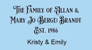 The Allan and Mary Jo (Berge) Brandt Family.