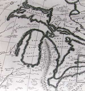 Antique map of Michigan